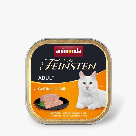 Корм Animonda Vom Feinsten вологий з телятиною та птицею для дорослих котів 100 гр