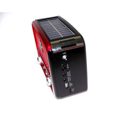 Радиоприёмник Golon RX-455S USB / аккумулятор солнечная панель. Красный с черным | Зображення 3