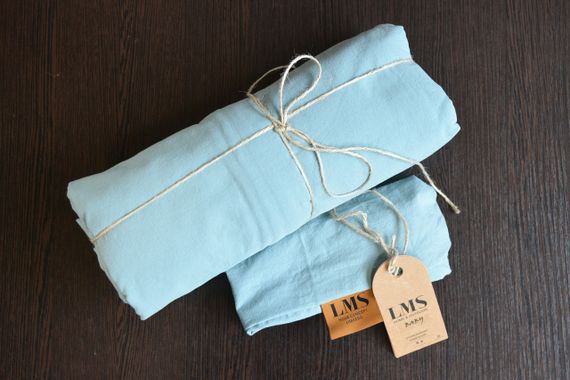 Дитяча постільна білизна Limasso Stonewashed Ranforse Baby 100х150 см Mineral Blue | Зображення 5