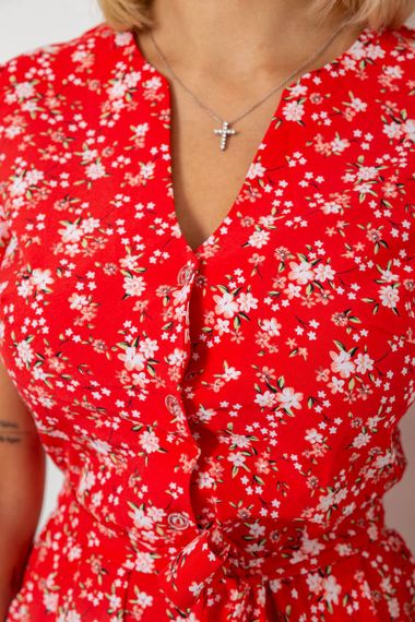 Платье софт с принтом, цвет красный, 230R0032 | Зображення 4