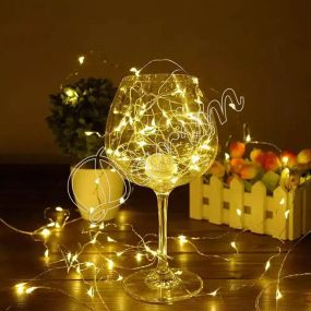 Гирлянда нить Роса от USB, 30м, 300LED + Теплый белый / Светодиодная новогодняя гирлянда