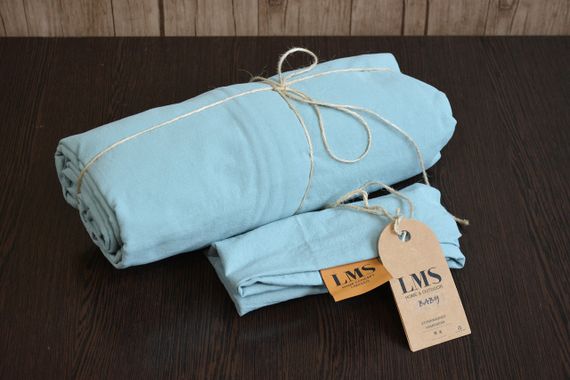 Дитяча постільна білизна Limasso Stonewashed Ranforse Baby 100х150 см Mineral Blue | Зображення 4
