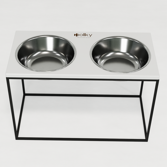 Миски на подставке для очень больших собак Hollky Base XXL40 (2 × 2,8 л) BXXL40-643240-BLWH | Зображення 3