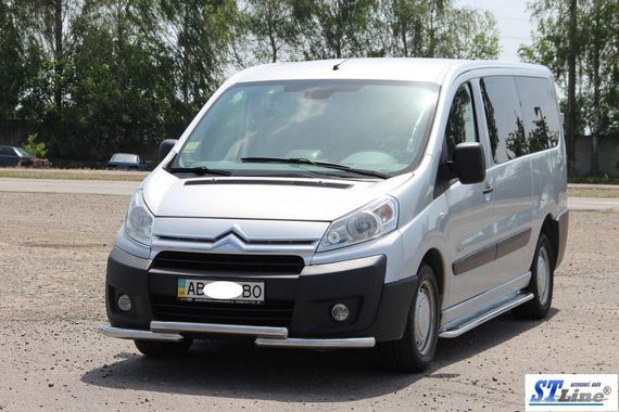 Передній захист ST009 (нерж.) 60 мм для Citroen Jumpy 2007-2017 років | Зображення 1
