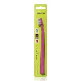 Зубна щітка Spokar 3429 X Super Soft (супер м'яка), діаметр щетинок 0,12мм., рожева з білим