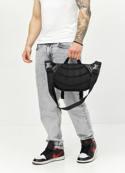 Большая мужская сумка бананка Sambag DynamicDart черная 38 × 21 × 7 см (80411101m) | Зображення 4