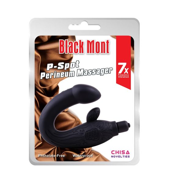 Массажёр простаты Chisa Black Mont P-Spot Perineum Massager с вибрацией, черный Sex Aura | Зображення 3
