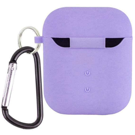 Силіконовий футляр з мікрофіброю для навушників Airpods 1/2 Бузковий / Dasheen | Зображення 1