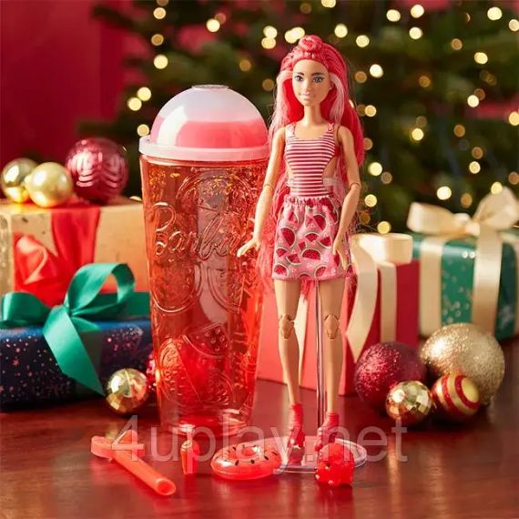Набір Barbie Pop Reveal Fruit Series Watermelon Crush Лялька Барбі Соковиті фрукти Кавуновий смузі, змінює колір | Зображення 2