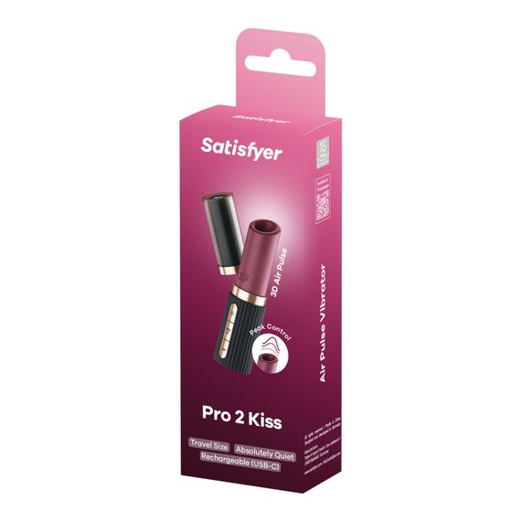 Вакуумний стимулятор Satisfyer Pro 2 Kiss, магнітна технологія 3D Air Pulse, 30 режимів, кришечка | Зображення 5
