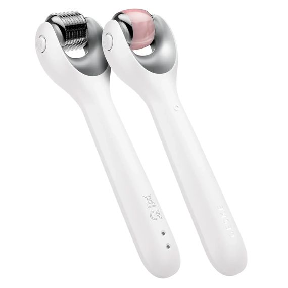 Электронный роллер для лица с микроиглами GESKE MicroNeedle Face Roller 9в1 gray, Белый | Зображення 5