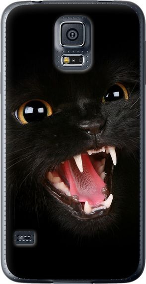 Чехол на Samsung Galaxy S5 Duos SM G900FD Чёрная кошка "932u-62-17620"