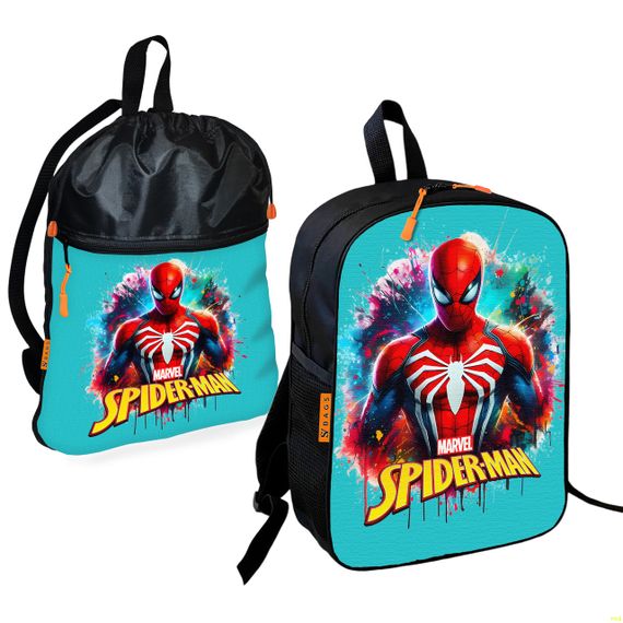 Шкільний рюкзак дитячий Людина-павук + Сумка для взуття спортивної форми рюкзак-мішок хлопчикові (01894)