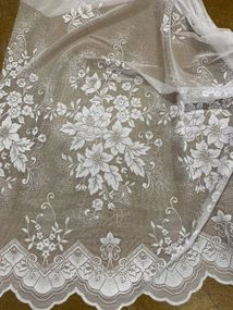 Короткий тюль 1,2 довжина завіси гіпюр жаккард для данини, кухні, коридору, на балкон.
