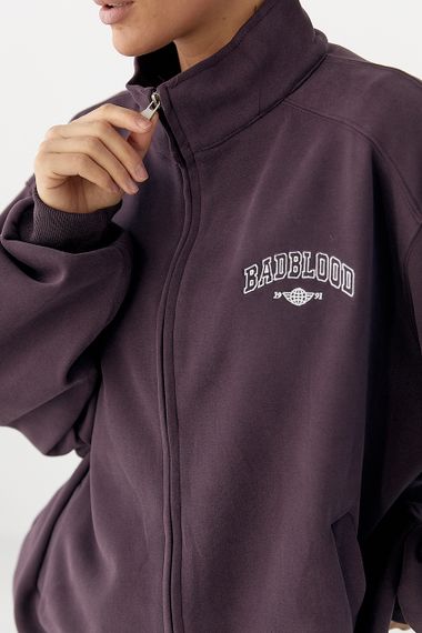 Зимовий спортивний костюм з написами - баклажан цвет, S/M (є розміри) | Зображення 3