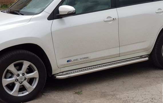 Боковые пороги Premium (2 шт, нерж) 60 мм для Toyota Rav 4 2006-2013 гг | Зображення 2