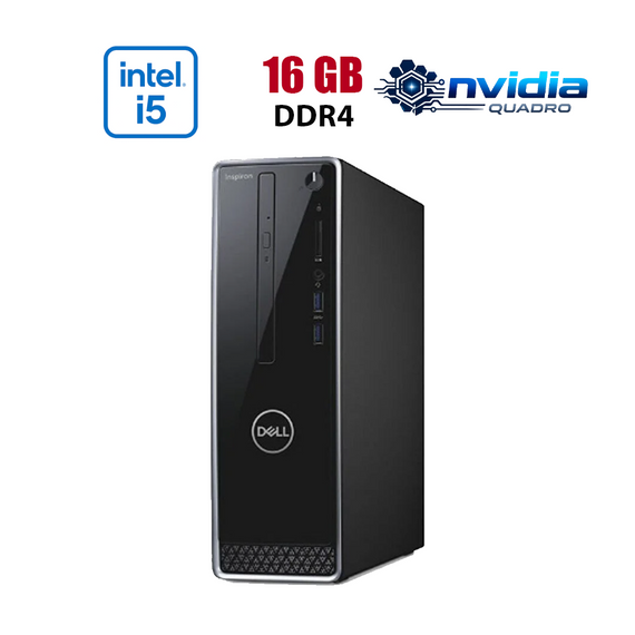 Комп'ютер Dell Inspiron 3470 SFF / Intel Core i5-9400 (6 ядер по 2.9 - 4.1 GHz) / 16 GB DDR4 / 256 GB SSD M.2 / nVidia Quadro P1000, 4 GB GDDR5, 128-bit / Win 10 Home б/в