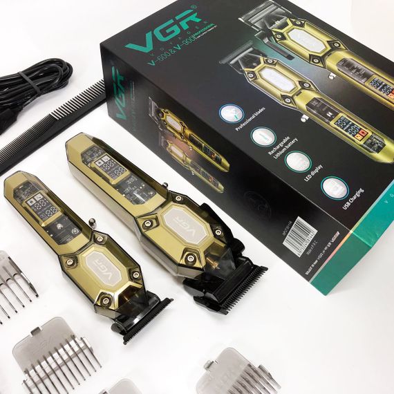 Стильная машинка для стрижки VGR 2 в 1 VGR V-600 V-900, Профессиональный триммер с набором насадок CZ-15 | Зображення 6