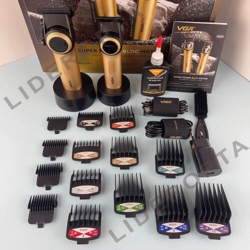 Комплект VGR 2 в 1 V-001 + V-977 Gold – акумуляторна машинка для стрижки clipper та триммер (46286-V-001&V-977 GOLD_3020) | Зображення 1