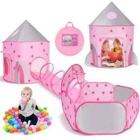 Палатка детская игровая / Большая детская палатка с туннелем и сухим бассейном / Палатка дом для детей