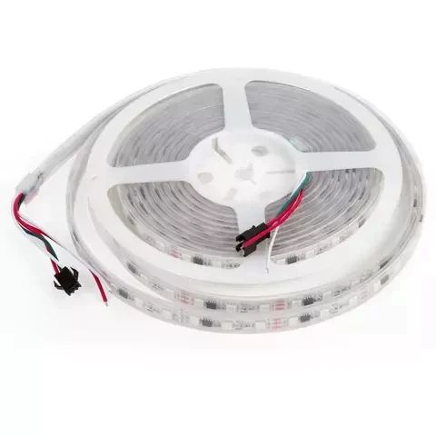 Світлодіодна стрічка SMD5050, RGB, WS2811, 60д/м з управлінням, біла, 12В, IP67