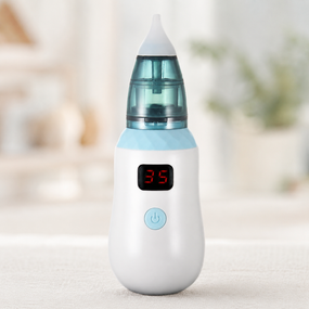Аспиратор детский аккумуляторный 2-в-1 BABY NOSE с LED-дисплеем и регулятором мощности (WO-19)