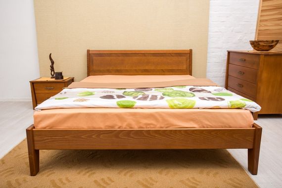Ліжко двоспальне дерев'яне Сіті без задньої спинки 180х200, колір світлий горіх | Зображення 1