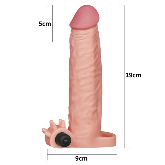 Насадка на член - Pleasure X-Tender Vibrating Penis Sleeve Add 2" Flesh sexstyle | Зображення 1
