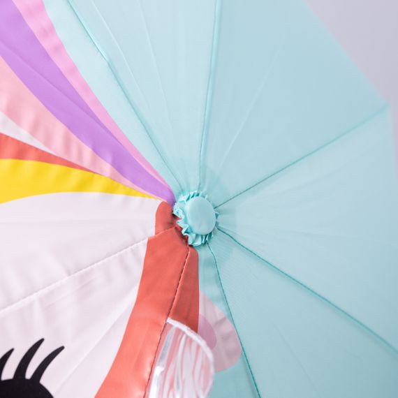 Класична дитяча парасолька-тростина механічна з поліестеру міцна надійна 8 спиць діаметр 89 см М'ятний HP-23-12M | Зображення 9