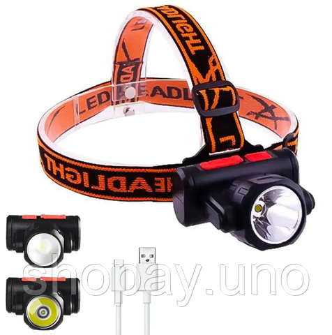 Фонарик налобный BAILONG BL-2001 Аккумуляторный фонарик ∙ USB зарядка