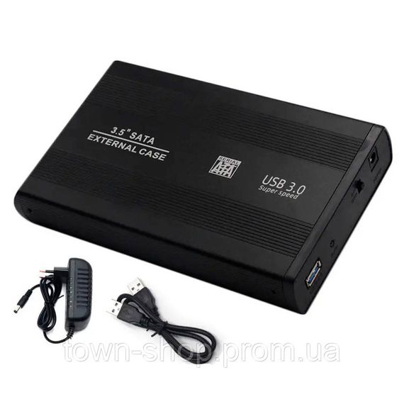 Карман 3,5"алюминиевый корпус,интерфейс USB3.0 SATA, Black