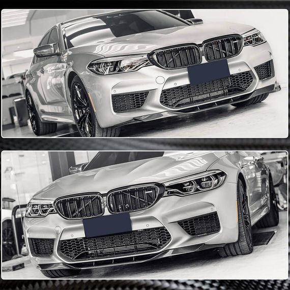 Накладка на передній бампер Lip V4 (для M5 F90 2017-2020, Карбон) для BMW 5 серія G30/31 рр | Зображення 4