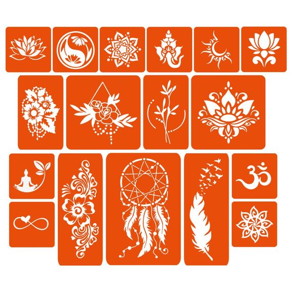 Набор хны с трафаретами для био-тату №6 henna-set-06 | Зображення 4