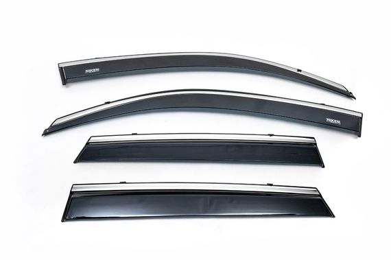 Ветровики с хромом SD (4 шт, Niken) для Skoda Rapid 2012-2024 гг | Зображення 7