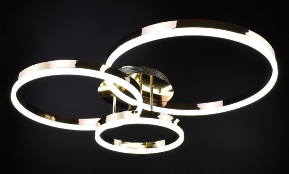 Люстра світлодіодна стельова LED світильник для квартири на стелю лед з пультом 26947 Золото 14х70х80 см. | Зображення 1