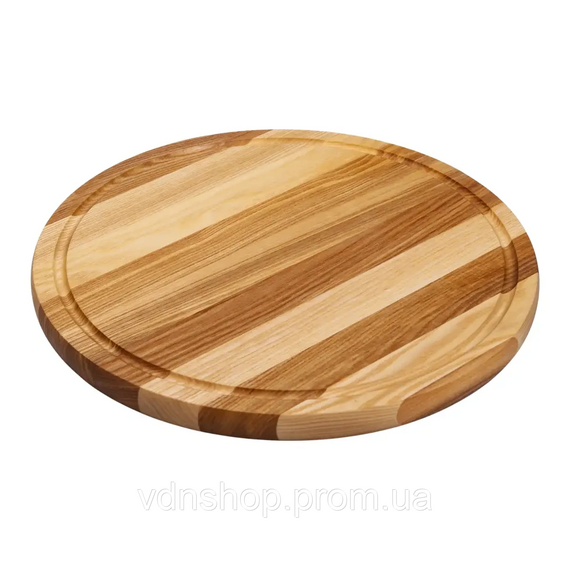 Разделочная деревянная доска круглая 35 см для подачи нарезки ясень C12W350 | Зображення 1
