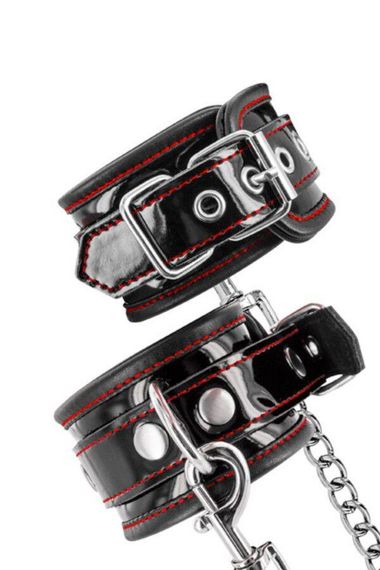 Наручники Fetish Tentation Premium Patent leather handcuffs Sex Aura | Зображення 2