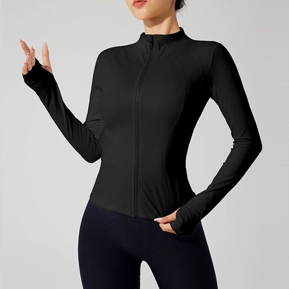 Кофта-zip на молнии женская 19191 XL черная