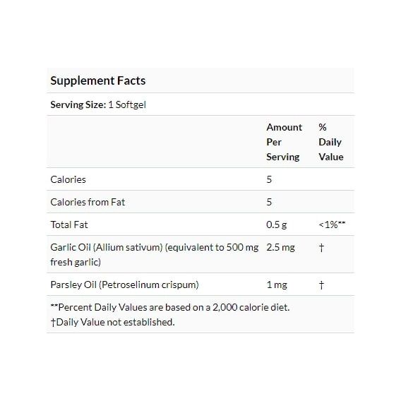 Суміш екстрактів Nature's Plus Garlic and Parsley Oil 180 Softgels NTP3960 | Зображення 2