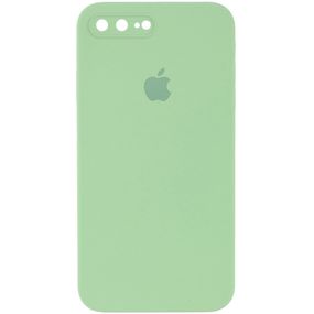 Чехол Silicone Case Square Full Camera Protective (AA) для Apple iPhone 7 plus / 8 plus (5.5") Мятный / Mint