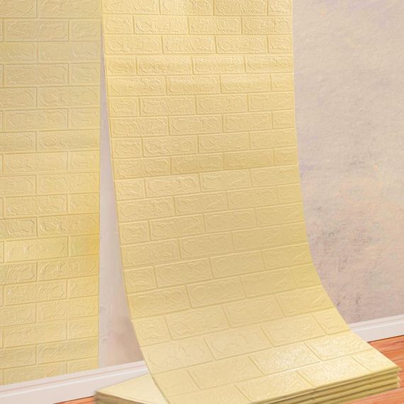 Самоклеюча 3D панель під бежеву цеглу в рулоні 20000x700x3мм (R009-3-20) SW-00001195 | Зображення 2