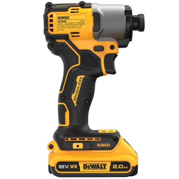 Шуруповерт ударный аккумуляторный бесщёточный 192Нм DeWALT DCF840D2T | Зображення 3