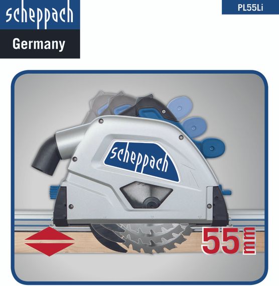 Пила дискова заглибна акумуляторна Scheppach PL55Li (160 мм, 4300 хв-1, 55 мм, 36 В) | Зображення 7
