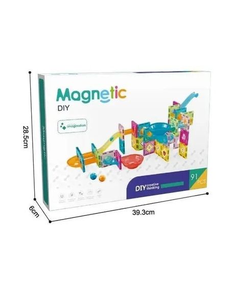 Конструктор магнітний Magnetic DIY CH1036 91 елемент з кульками Різнокольоровий | Зображення 2