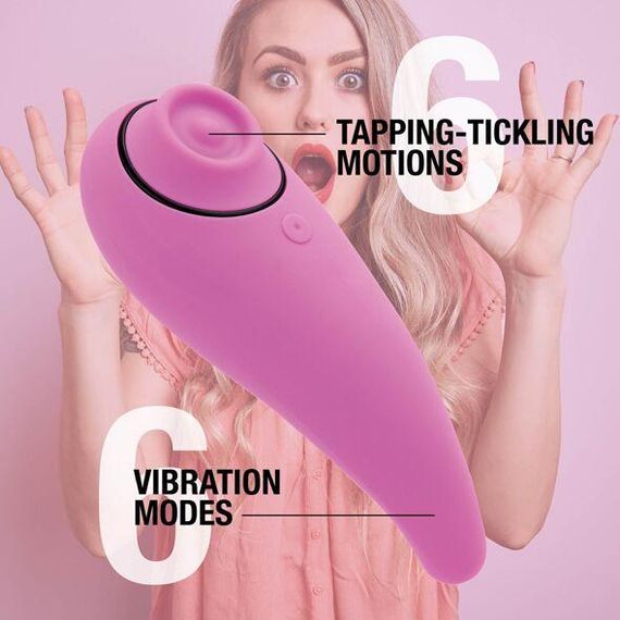 Пульсатор для клитора плюс вибратор FeelzToys - FemmeGasm Tapping & Tickling Vibrator Pink | Зображення 3