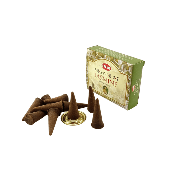 Ароматичні конуси Precious Jasmine  Коштовний Жасмин 10 шт. в уп. + підставка Hem 8901810480391