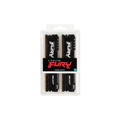 Модуль памяти для компьютера DDR4 32GB (2x16GB) 2666 MHz Fury Beast Black Kingston Fury (ex.HyperX) | Зображення 4