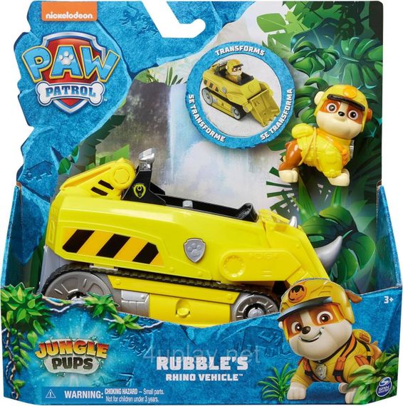 Щенячий патруль в джунглях Машина носорог фигурка Крепыш Оригинал Paw Patrol Jungle Pups Rubble Rhino Vehicle | Зображення 1