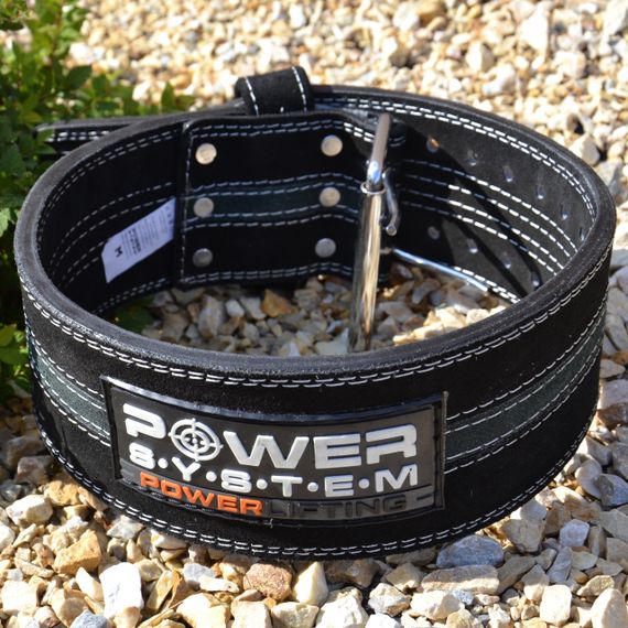 Пояс для пауерліфтингу Павер сістем PS-3800  PowerLifting шкіряний Black/Grey Line XL | Зображення 4