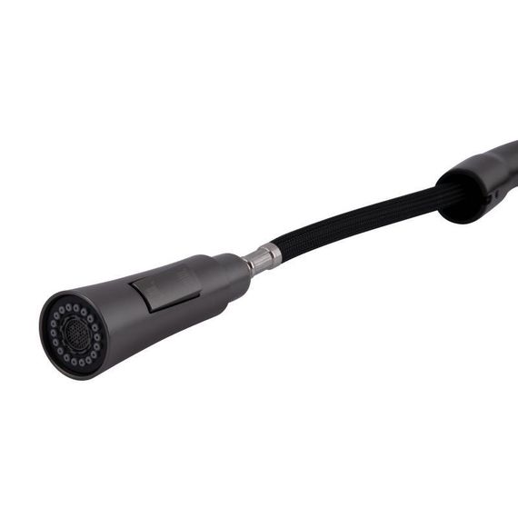Смеситель для кухни Qtap Vlasta New с выдвижным изливом QTVLA344GMB45647 Gunmetal Black PVD | Зображення 3